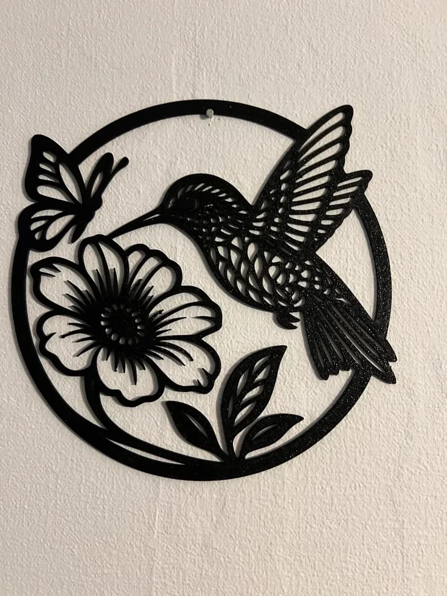 Décoration murale colibri & fleur