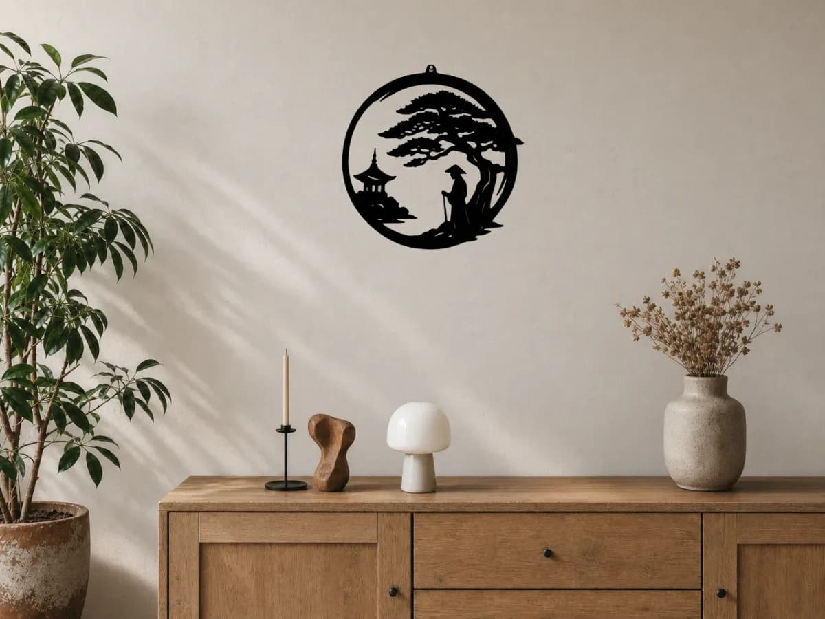 Décoration murale Zen - Samouraï sous le pin