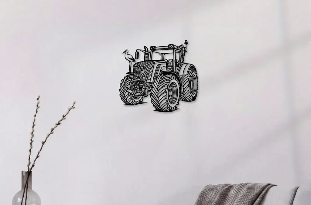 Décoration murale : Tracteur FENDT et cignogne