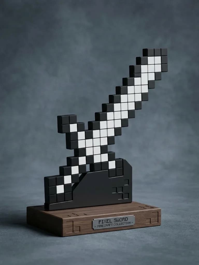 Epée pixelisée style Minecraft